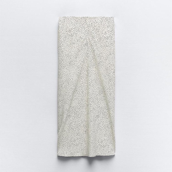 ZARA RUCHED DOTTED MIDI SKIRT - Picture 5 of 8